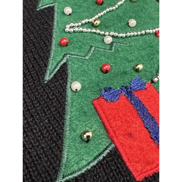 Vintage Nutcracker Black XL Embroidered Embellished Christmas Theme Sweater - Picture 6 of 12